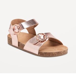 Old Navy toddler girls Pink and Gold Sandals with Adjustable Velcro Straps